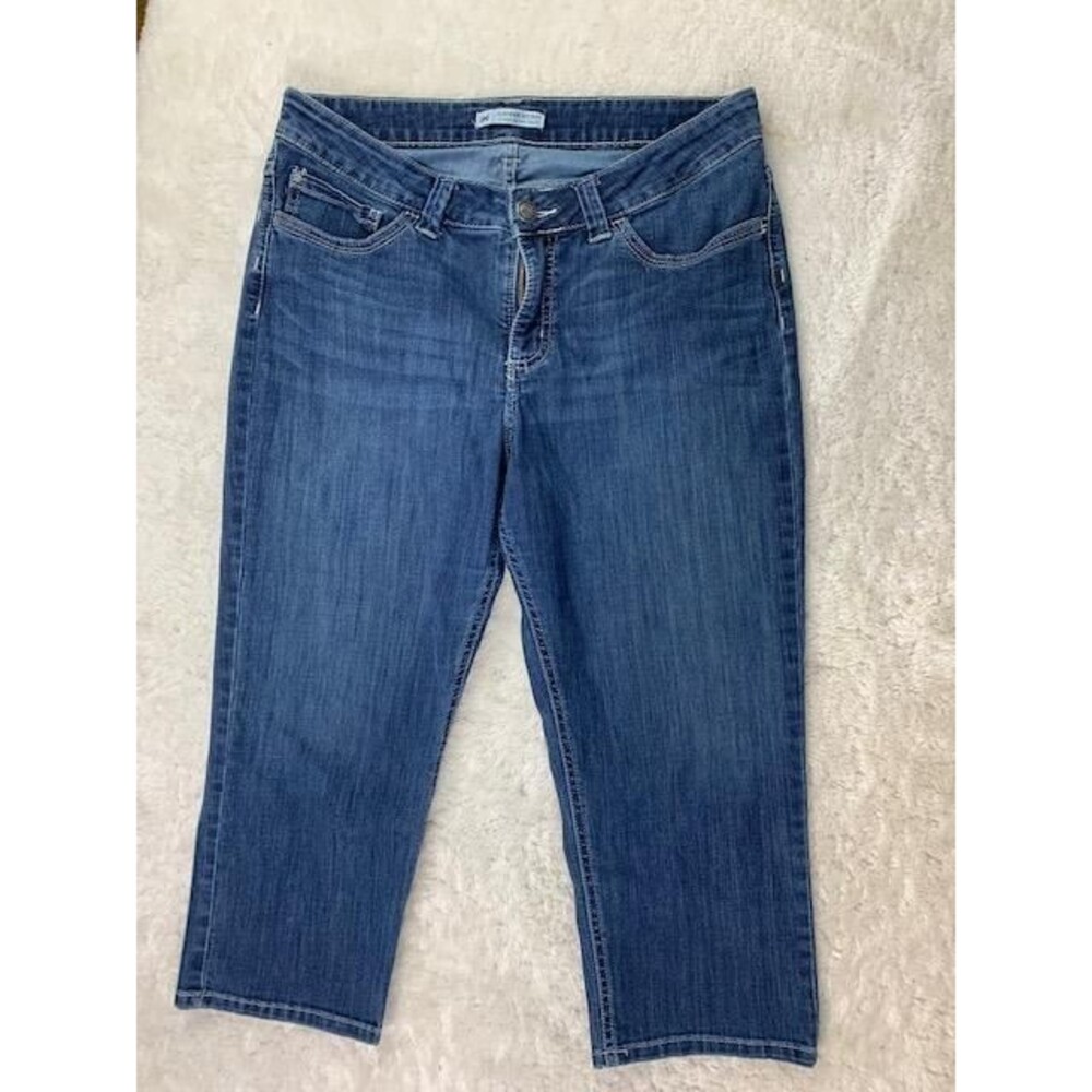 Lee Slender Secret Size 15 Womens Capri Jeans Stretch Mid Rise Med Wash